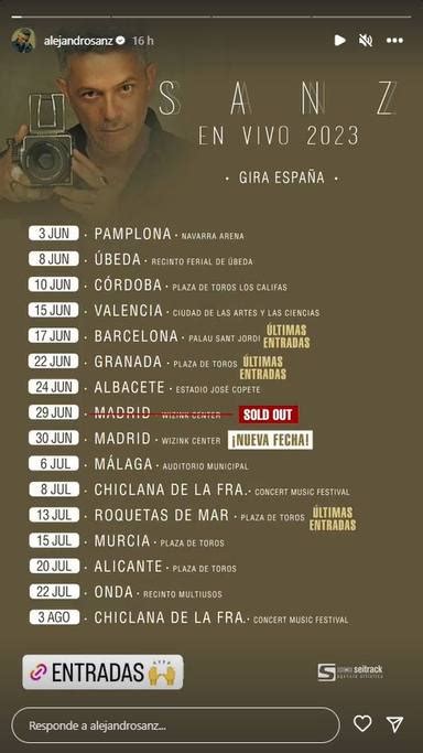 Alejandro Sanz Arrasa En La Venta De Entradas De Su Sanz En Vivo En