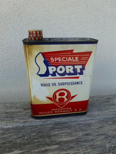 ANCIEN BIDON HUILE RENAULT SPECIALE SPORT MOTEUR OIL CAN DECO GARAGE