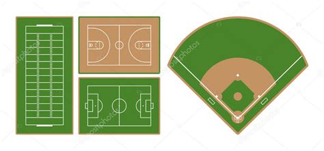 Conjunto De Campos De F Tbol Americano Baloncesto F Tbol Europeo O F