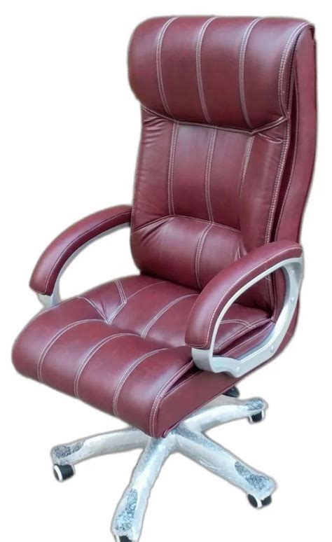 Rexine High Back Cushion Rexin Boss Chair For Home And Office Fixed