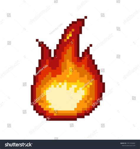 Pixel Art Fire Isolated Vector Image Stock Vector (Royalty Free ...