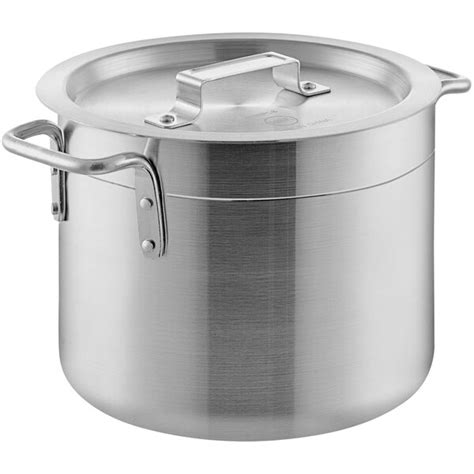 Choice 8 Qt Standard Weight Aluminum Stock Pot With Cover