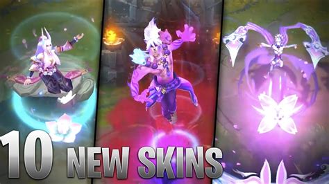 ALL 10 NEW SPIRIT BLOSSOM SKINS GAMEPLAY PREVIEW League Of Legends