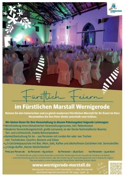 F Rstlich Feiern Im Marstall Wernigerode