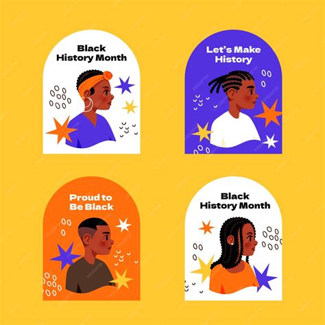 Free Vector Hand Drawn Black History Month Labels Collection