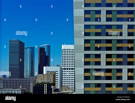 Usatexashoustonview Of Commercial Buildings In Downtown Houston