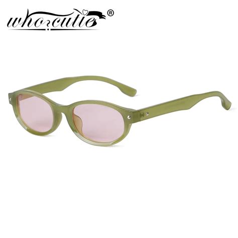 WHO CUTIE Gafas De Sol Rectangulares Con Montura Verde Para Hombre Y