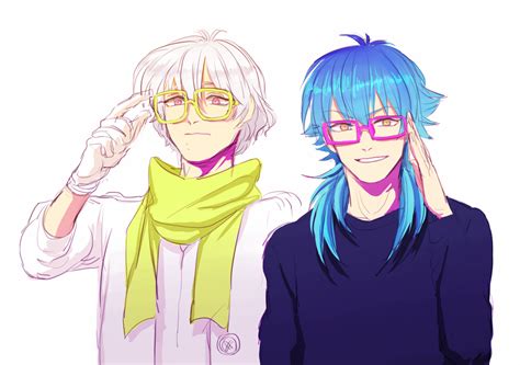 Safebooru 2boys Bespectacled Blue Hair Clear Dramatical Murder Dramatical Murder Glasses