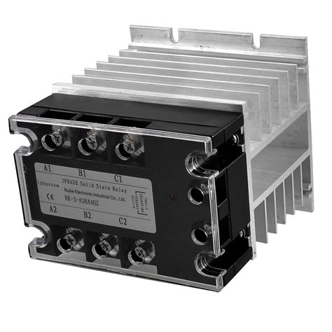 Uxcell 3 Phase Ssr Solid State Relay With Heat Sink Ac 90 280v To 380v