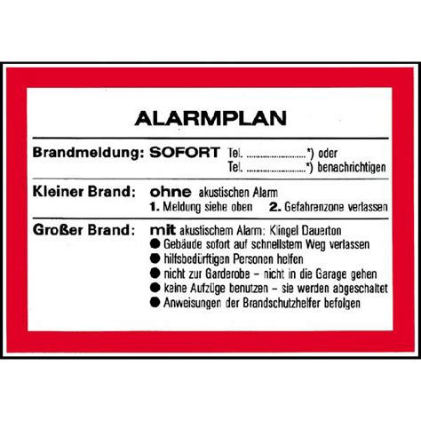 Notfall Und Alarmplan Vorlage Word Aushang Brandschutz Notfall