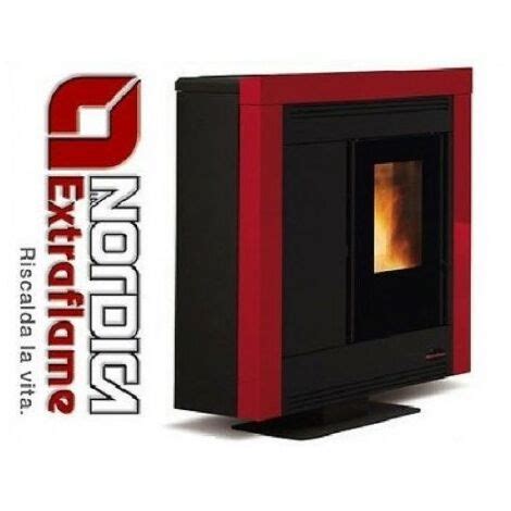 Stufa A Pellet Nordica Extraflame Souvenir Steel Kw Canalizzata Bordeaux