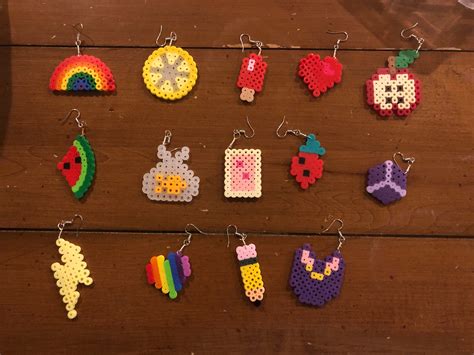 Perler Bead Earrings Assorted Designs | Etsy