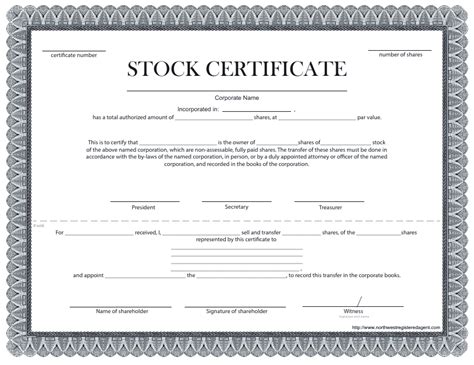 Stock Certificate Template - Grey Download Fillable PDF | Templateroller