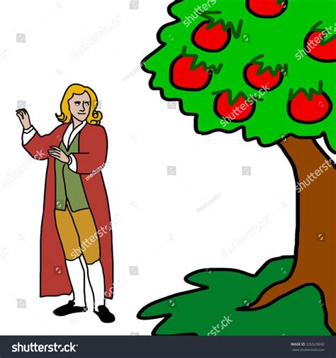 Hand Draw Illustration Isaac Newton Apple Stock Vector (Royalty Free) 326529692 | Shutterstock