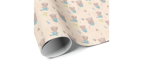 Baby Teddy Bear Wrapping Paper Zazzle