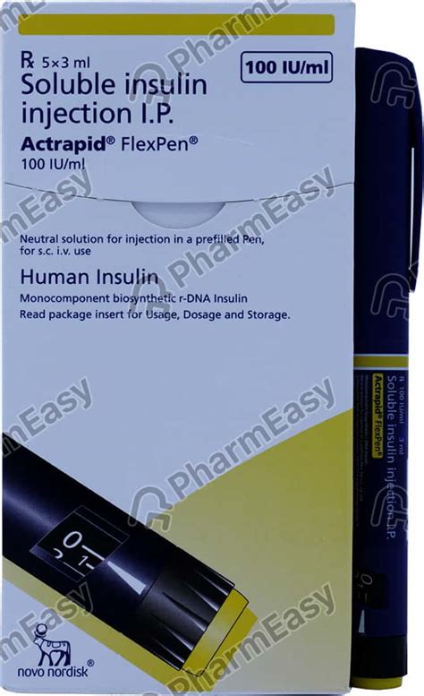 Actrapid Flexpen 100 IU ML Solution For Injection 3 Uses Side