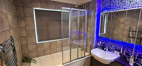 Luxura® 4 Panel 1400 X 1000mm Chrome Over Bath Shower Screen Folding