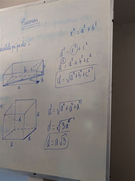 fórmula da diagonal de um cubo e paralelepípedo Matemática