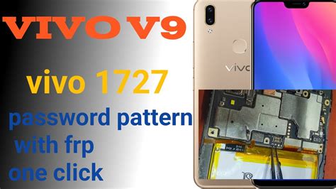 Vivo V9 Password Pattern Remove Vivo 1727 Unlock Frp Umt YouTube