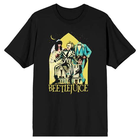 Bioworld Beetlejuice Stars And Moon Mens Black Tee Bioworld