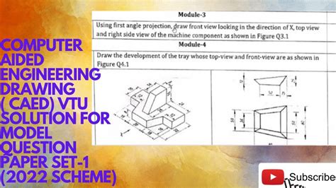 Computer Aided Engineering Drawing Caed Vtu Solution For Model