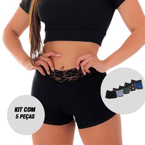 Kit Calcinhas Short Algod O Copacabana Lingerie Shopee Brasil