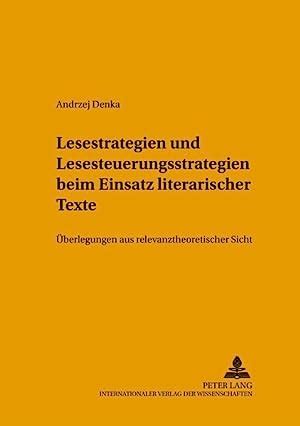 Lesestrategien Lesesteuerungsstrategien Einsatz Literarischer Von Denka