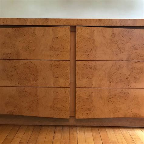 Mid Century Modern Burl Olive Wood Double Dresser At 1stdibs