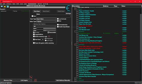 Lua Cheat Engine Wide Window Foundlist And Addresslist Sbs