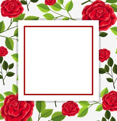 Borda De Quadro De Flor Vermelha Vetor Premium Quadro De Flores