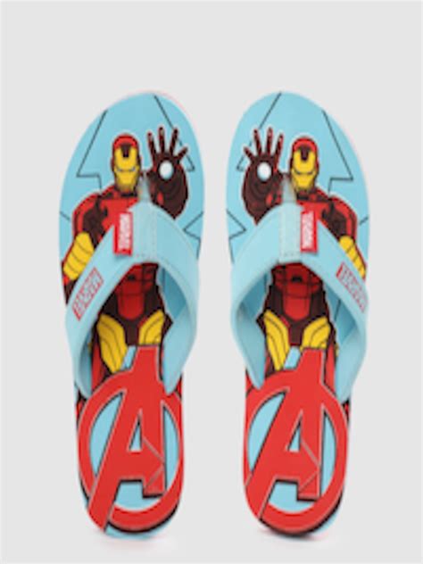 Buy Toothless Boys Blue And Red Marvel Avengers Printed Rubber Thong Flip Flops Flip Flops For