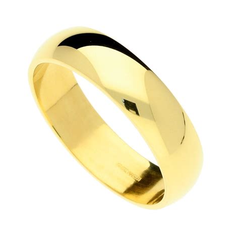 New Ct Yellow Gold D Shape Men S Wedding Ring Grams Miltons