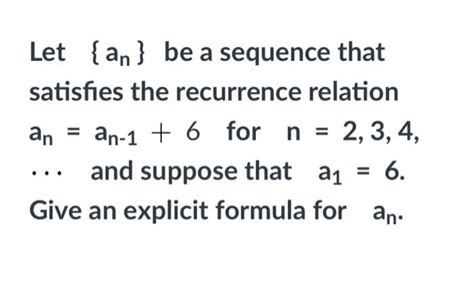 Solved Let An Be A Sequence That Satisfies The Recurrence Chegg