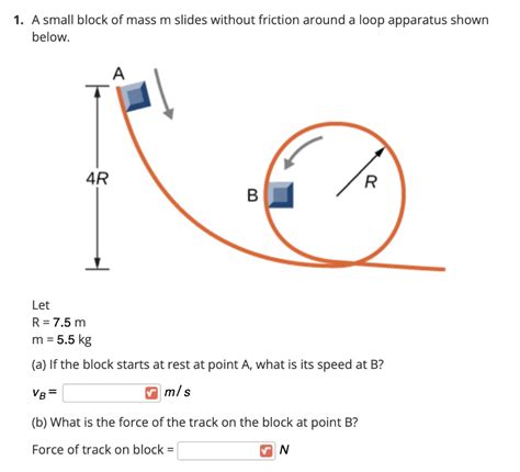 Solved 1 A Small Block Of Mass M Slides Without Friction