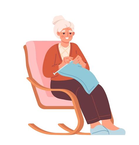 Premium Vector Grandma Knits Concept