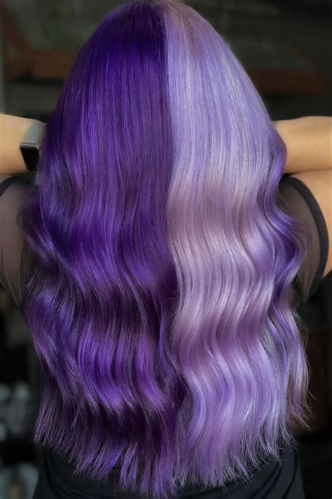 Purple Split Dye Pulp Riot Hair Color Split Dyed Hair Lavender Hair Colors