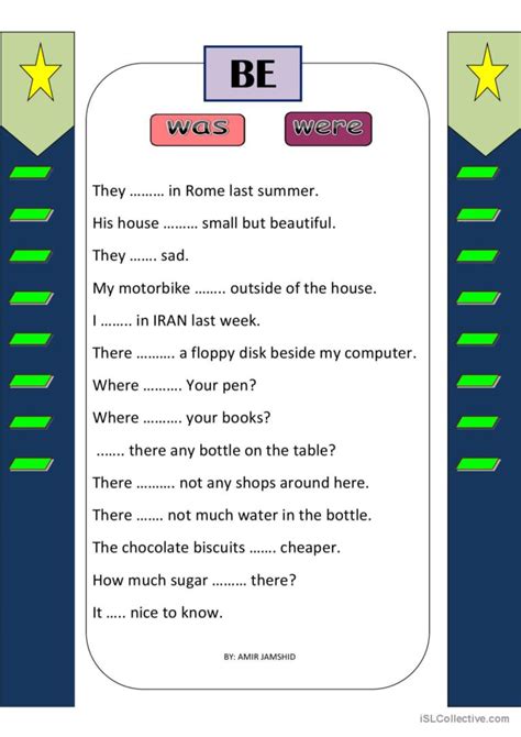 Be Was Were English Esl Worksheets Pdf And Doc