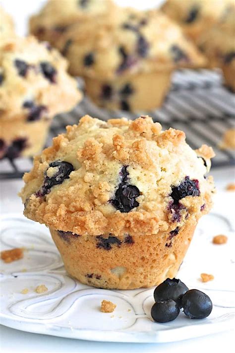 Blueberry Streusel Muffins - The BakerMama