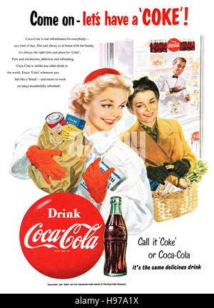 1954 British Advertisement For Coca Cola Stock Photo Alamy