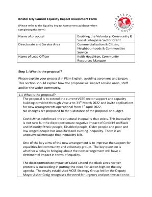 Fillable Online Democracy Bristol Gov Bristol City Council Equality