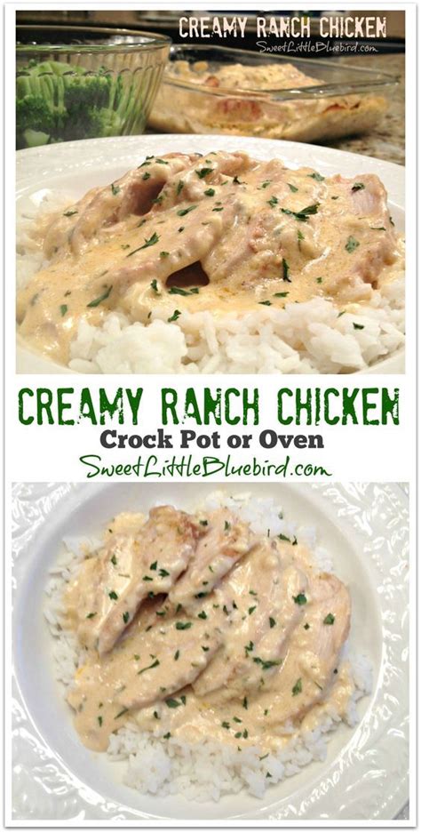 Creamy Hidden Valley Ranch Chicken Crock Pot Or Oven Chicken