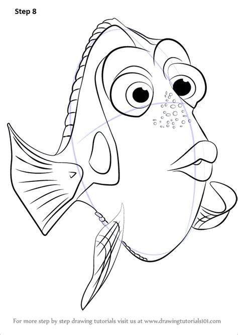 How To Draw Dory From Finding Dory Finding Dory Step By Step