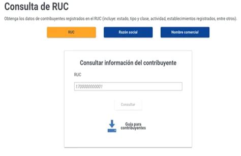 Consulta De Ruc En L Nea Sri Ecuador Ecu