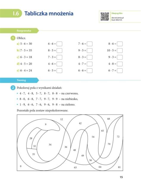 Page 1 Matematyka z kluczem 4 Zeszyt ćwiczeń I 6 Tabliczka mnożenia