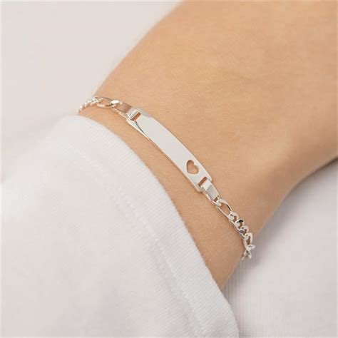 Er Silber Armband Herz Gravur Id R