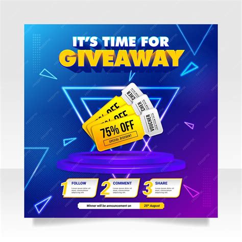 Premium Vector Giveaway Contest Social Media Post Banner Template