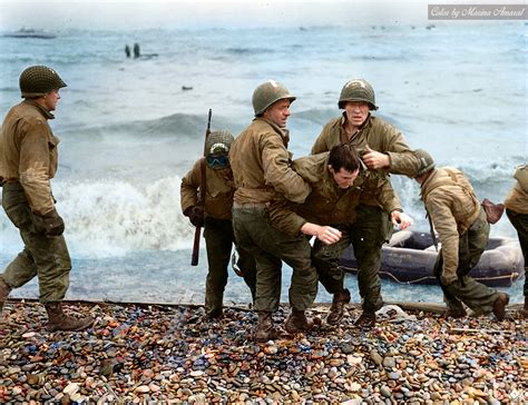 Photo Colorization: Omaha Beach landing. :: Behance