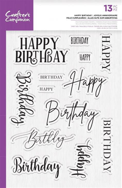 Crafters Companion Clear Stamps Happy Birthday