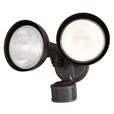 Dualux Bronze Motion Sensor Dusk To Dawn Outdoor Security Flood Light 240 Degree Range 85 Ft