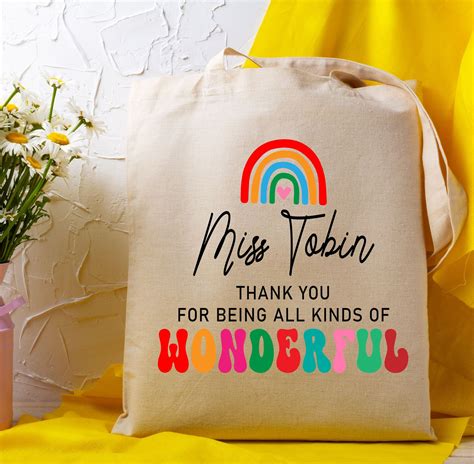 Teacher Thank You Tote Bag Personalized Teacher Tote Bag Custom